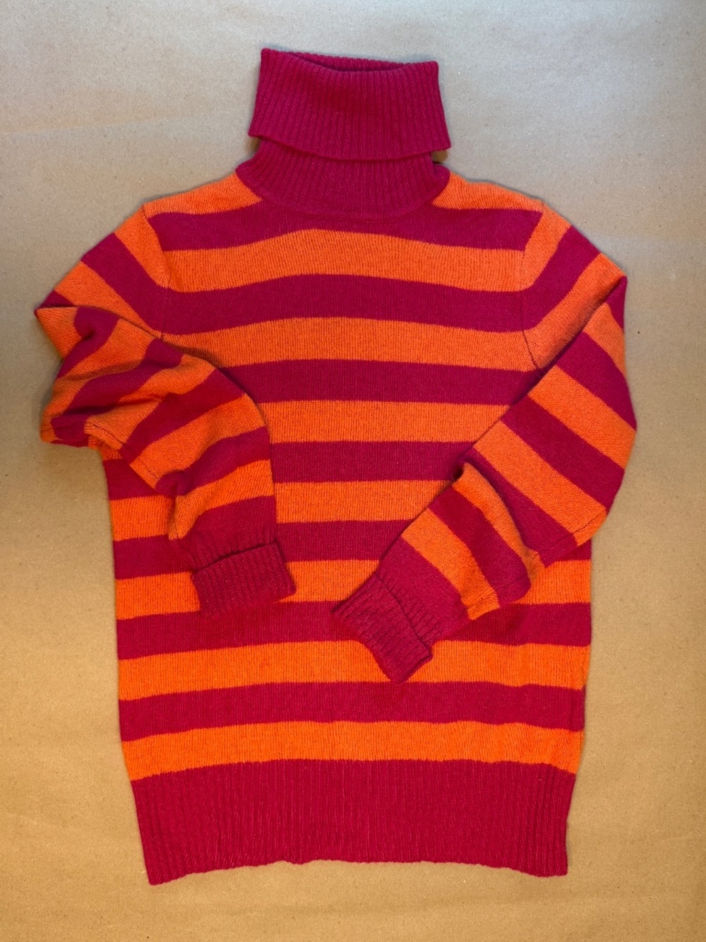 Label of Graded Goods LS Turtleneck L Fuchsia & Orange Stripe